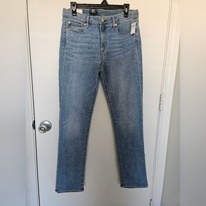 Gap Mid-Rise, Straight Leg Jeans, light indigo